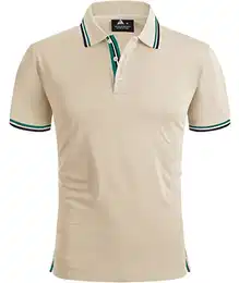 Poloshirt Herren Sommer Polohemd Golf Tennis Arbeit Shirt Atmungsaktives Schnelltrocknend Casual Poloshirts Beige M