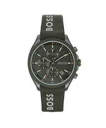 Chronograph Quarz Uhr für Herren mit Grünes Silikonarmband - 1514060