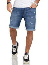 Infinity Herren Jeans Shorts Rick Bermudas Used Look (as3, Alpha, l, Regular, Regular, Medium Blue Denim / 2)