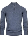 Indicode Herren Gore Pullover mit Stehkragen China Blue Mix