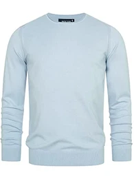 Herren Gamal Strickpullover aus 80% Baumwolle Pullover O-Neck Pulli Männer Celestial Blue XXL