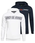 JACK & JONES Herren Logo Sweat Hood Noos Kapuzenpullover 2er Pack Navy Blazer/Weiß