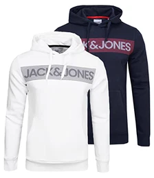 Herren Logo Sweat Hood Noos Kapuzenpullover 2er Pack, Navy Blazer-White/Detail:Play-3, M
