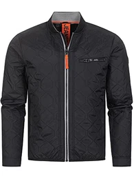 Herren Leander Steppjacke in Daunenjacken-Optik Winterjacke Übergangsjacke Black M
