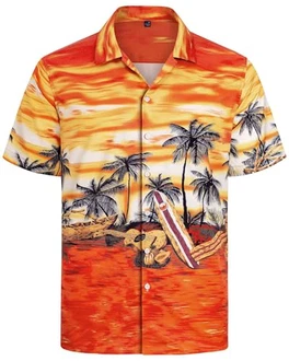 J.VER Herren Hawaiihemd Kurzarm Sommerhemd Casual Flamingo Floral Strandhemd Bügelfrei Button Down Faltenfrei Urlaub Shirt Orange J.VER Herren Hawaiihemd Kurzarm Sommerhemd Casual Flamingo Floral Strandhemd Bügelfrei Button Down Faltenfrei Urlaub Shirt Orange