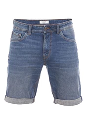 TOM TAILOR Herren Jeans Short Regular Slim Fit Josh Clean Mid Stone Blue Denim