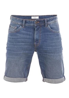 TOM TAILOR Herren Jeans Short Regular Slim Fit Josh Clean Mid Stone Blue Denim