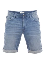 Herren Jeans Short Josh Regular Slim Fit Kurze Basic Stretch Shorts Baumwolle Bermuda Sommer Hose Denim Blau w32, Größe:W 32, Farbe:Light Stone Blue Denim (10142)
