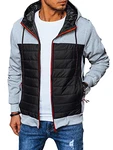 Legrance Herren Übergangsjacke mit Kapuze Schwarz/Grau/Dunkelgrau/Hellgrau