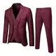 Herren Slim Fit 3 Teilig Anzüge Herrenanzug Sakko Regular Fit Anzüge für Hochzeit Business (Rot, M)
