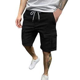 Jeans Slim fit männer Jogginghose Damen warm Herren Jeans Slim fit Unterhosen 3XL Trainingshose Herren kurz Herren Hosen B-Schwarz M 20.99