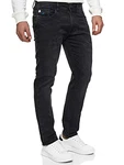 Indicode Herren INCoil Jeanshose aus Super-Stretch Denim Vintage Schwarz