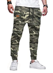JMIERR Herren Chino Cargo Hose Jogginghose Grün