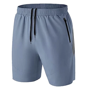 Herren Sport Shorts Kurze Hose Schnell Trocknend mit Reißverschlusstasche Arona Blau