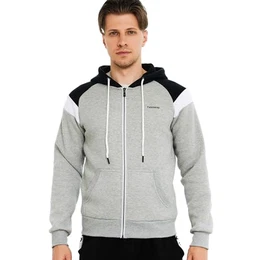 Sweatjacke Herren mit Kapuze Zip Hoodie Herren Kapuzenjacke Herren Leicht Kapuzenpullover Hoodie Herren mit Reißverschlus Farbblock Pullover Hoodie Fleecejacke Herren(09#Grau,M)