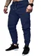 Elegancity Blaue Cargohose Herren Chino Hose mit 6 Taschen Cargo Hose Stretch Jogginghose für Männer mit Bundgummi Elastische Hosen M