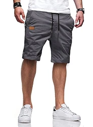AlvaQ Kurze Hosen Herren Chino Shorts Dunkel Grau