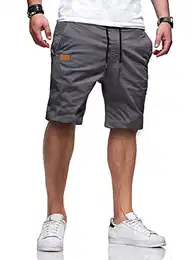 Kurze Hosen Herren Shorts Herren Baumwolle Freizeithose Sommer Chino Shorts Herren Mit Taschen Dunkel Grau