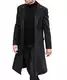 ECDAHICC Herren Casual Slim Fit Wollmantel Lange Jacke Kerbkragen Trenchcoat Einreihiger Mantel Winter Warm Outwear(BL,M)