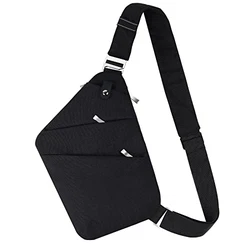 BROADREAM Umhängetasche Sling Bag Herren Schwarz