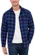 Yukiuiny Herren Holzfällerhemd 100% Baumwolle Langarm Kariertes Hemd Casual Flanellhemd Karohemd für Frühling Herbst blau/schwarz,M