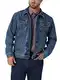 Wrangler Herren-Jeansjacke, Cowboy-Schnitt, ungefüttert, hohe Größe, Stonewashed, M