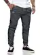 JMIERR Cargohose Herren Hose Freizeithose Baumwolle Chino Hose Herren Jogginghose mit Kordelzug Casual Hose mit Taschen Grau M