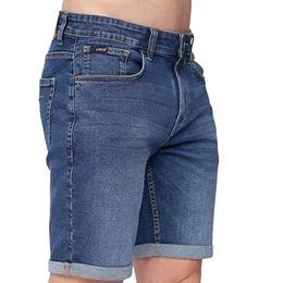 Kurze Hosen Herren – Jeans Shorts für Männer, Stretch, Sommer Bermuda Kurze Hose, Denim Herren-Shorts mit 5 Taschen(32W,Mid Wash - Timmy)