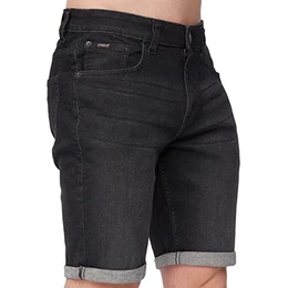 Kurze Hosen Herren – Jeans Shorts für Männer, Stretch, Sommer Bermuda Kurze Hose, Denim Herren-Shorts mit 5 Taschen(32W,Black - Timmy)