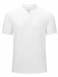 Herren Regular Fit T-Shirt Beiläufig Kurzarm Henley Shirts Sports Atmungsaktiv Schnelltrocknend Männer Fitness Gym Tee Shirt (Weiß, M)