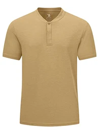 T-Shirt für Herren Laufshirt Kurzarm Rundhalsausschnitt Männer Schnelltrocknend Atmungsaktiv Sport Shirt Sportshirt Trainingsshirt (Khaki, M)