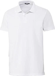 Herren Poloshirt, 100% Baumwolle, bequemes Poloshirt/T-Shirt mit lässigem Kragen, leichte Herrenoberbekleidung, atmungsaktiv & luftdurchlässig, Weiß, Gr. M