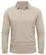 TACVASEN Poloshirt Herren Langarm Leicht Schnelltrocknend Funktionsshirts Casual Polo Tactical Shirt Oberteil, Khaki, XL
