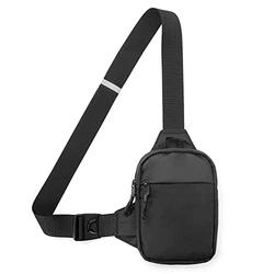 DONGKER Sling Chest Crossbody Bag Schultertasche Rucksack Schwarz