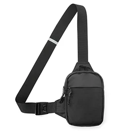 Sling Chest Crossbody Bag, Wasserdicht Schultertasche, Crossbody Bag Backpack für Männer und Frauen, die Outdoor-Sportarten wandern (L, Schwarz)