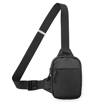 DONGKER Sling Chest Crossbody Bag Schultertasche Rucksack Schwarz