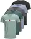 JACK & JONES Herren 5er-Pack T-Shirts aus Baumwolle in vielen Farben und Styles (Slim Opt 3, L)