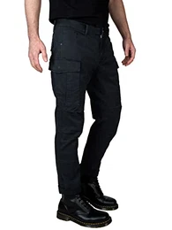 Jayden - Männer Cargohose mit Seitentaschen - Herren Cargo Hosen Slim Fit - Stretch Stoffhose, Blau (Deep Well 193713), W32/L32