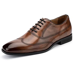 Herren Oxfords Schuhe Herren Schnürhalbschuhe Klassischer Herren Elegante Schuhe Anzugschuhe Herren, Braun-02, 41 EU (8 UK)