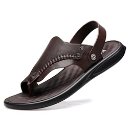 Flip Flops Herren Zehentrenner Braun Mode Leder Hausschuhe Strand Sports Sandalen Sommerschuhe Herren surfen Outdoor Sandalen Flip Flops Dual Purpose