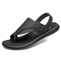 Flip Flops Herren Zehentrenner Mode Leder Hausschuhe Schwarze Strand Sports Sandalen Sommerschuhe Herren surfen Outdoor Sandalen Flip Flops Dual Purpose