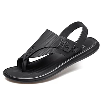 Dajingkj Flip Flops Herren Zehentrenner Mode Leder Hausschuhe Strand Sports Sandalen Sommerschuhe Outdoor Dual Purpose