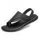 Dajingkj Flip Flops Herren Zehentrenner Mode Leder Hausschuhe Schwarze Strand Sports Sandalen Sommerschuhe Herren surfen Outdoor Sandalen Flip Flops Dual Purpose