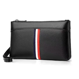 Handgelenktasche Herren aus PU Leder Handtasche Business Casual Clutch-Taschen Brieftasche für Freizeit Büro