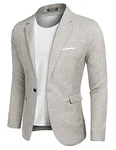 COOFANDY Herren Sakko Sportlich Blazer Slim Fit Anzugjacke Hellgrau