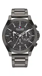 Multi Zifferblatt Quarz Uhr für Herren mit Graues Edelstahlarmband - 1710519