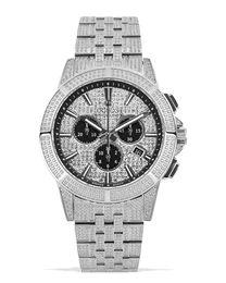 Majesté Iced Out 1122 - Ø 43 mm - Herren Uhr - Wasserdicht - Saphirglas - Armband Silber Iced - Zifferblatt CZ-Diamanten - CH Quarzwerk