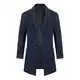 Allthemen Wintermantel Herren Mantel Lang Slim Fit Herrenmantel Winter Warm Business Mantel Herren Wolle Wollmantel Dunkelblau M
