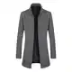 Allthemen Wintermantel Herren Wollmantel Lang Slim Fit Herrenmantel mit Stehkragen Business Coat für Winter Verdickt Grau M