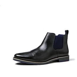 Herren Stiefeletten Lawrence, Männer Chelsea Boots,Normalweit,halbstiefel,Kurzstiefel,uebergangsschuhe, SCHWARZ, 43 EU / 9 UK
